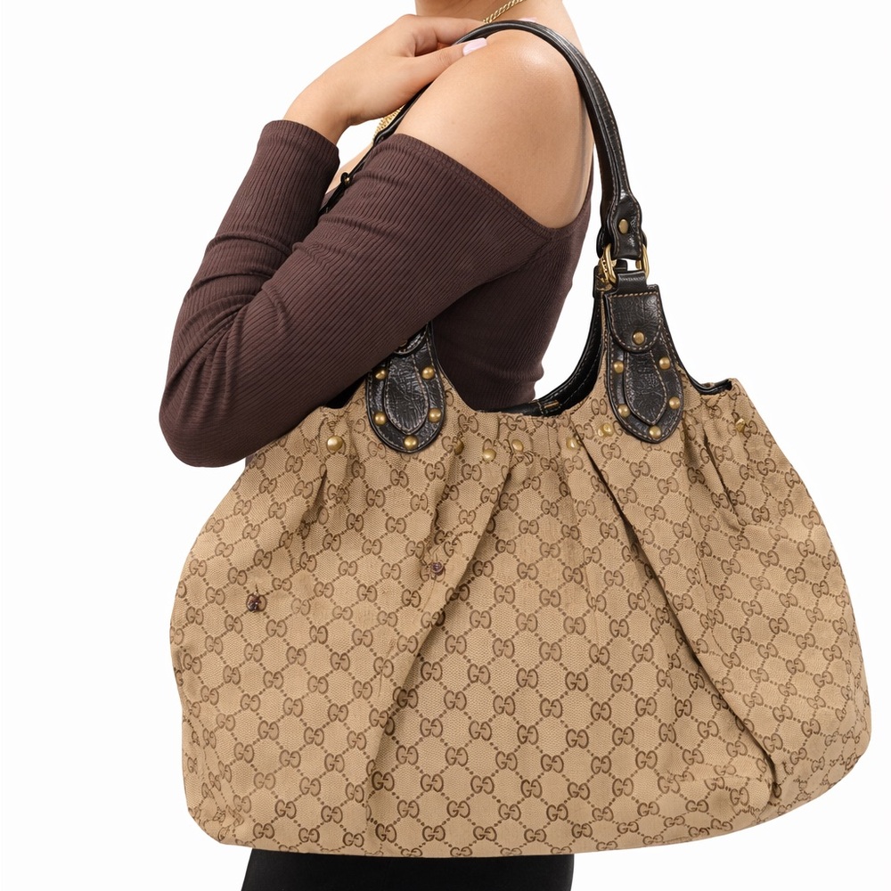 Authentic Gucci GG Canvas Shoulder Bag